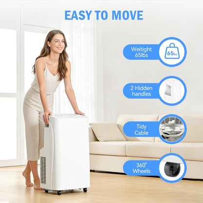 Portable Air Conditioner, 3-in-1 8500 BTU AC Unit with Fan & Dehumidifier – Quiet Cooling for Bedroom, Home Office up to 450 sq.ft, Includes Complete Window Mount Kit