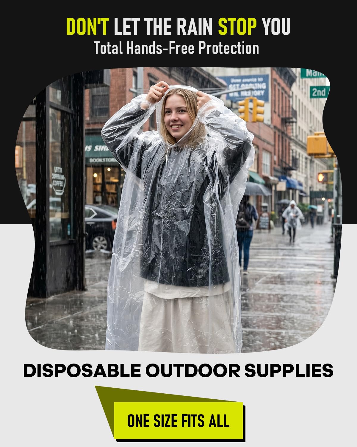 Disposable Rain Ponchos for Adults, 9 Pack Emergency Ponchos