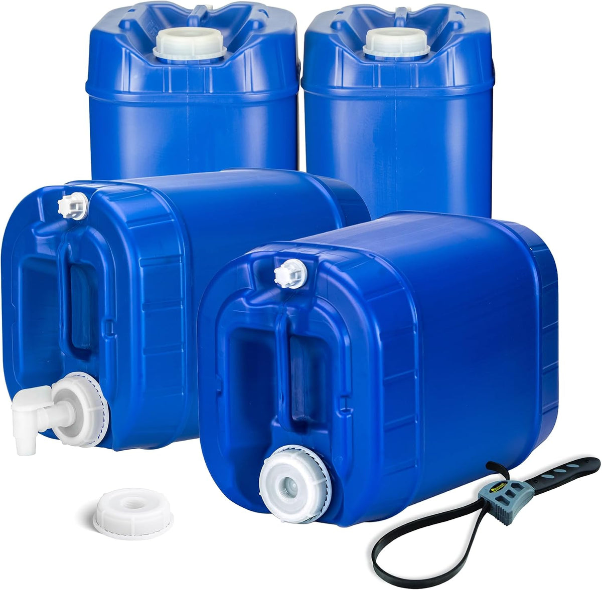5-Gallon Stackable Water Storage Containers, 4-Pack