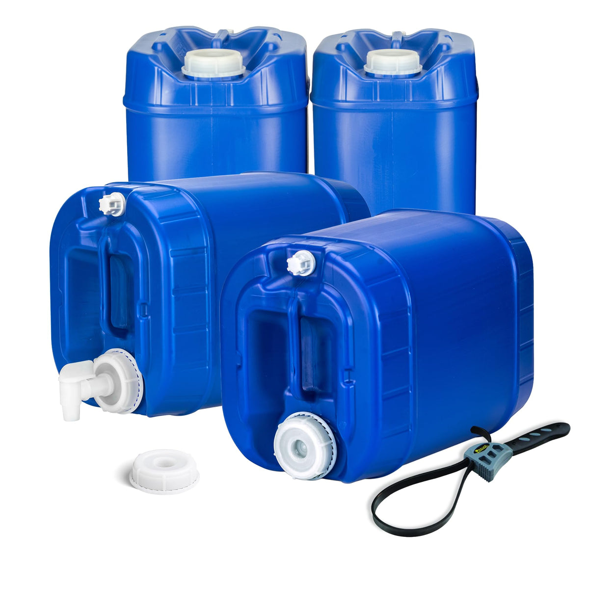 5-Gallon Stackable Water Storage Containers, 4-Pack