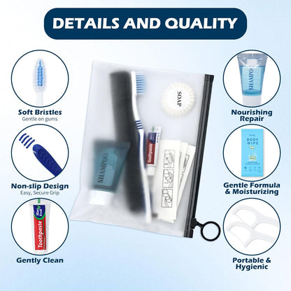 Individually Packed Travel Hygiene Kits, 5, 60 or 100 Count