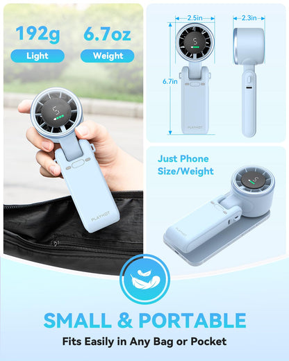 PlayHot Portable Handheld Turbo Fan, Travel Essentials, Gifts for Women/Men