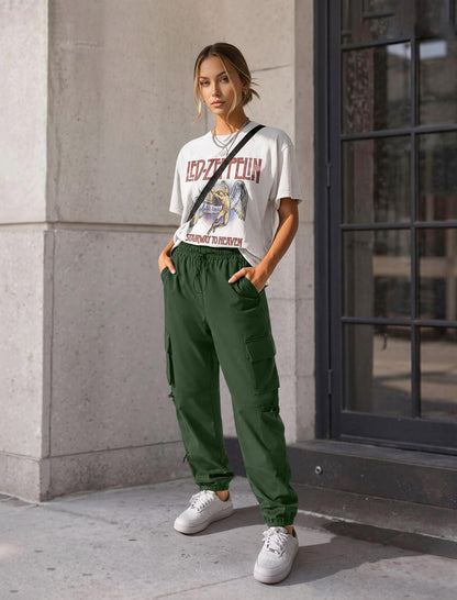 COPYLEAF Parachute Cargo Pants Women with 6 Pockets Quick Dry Hiking Pants