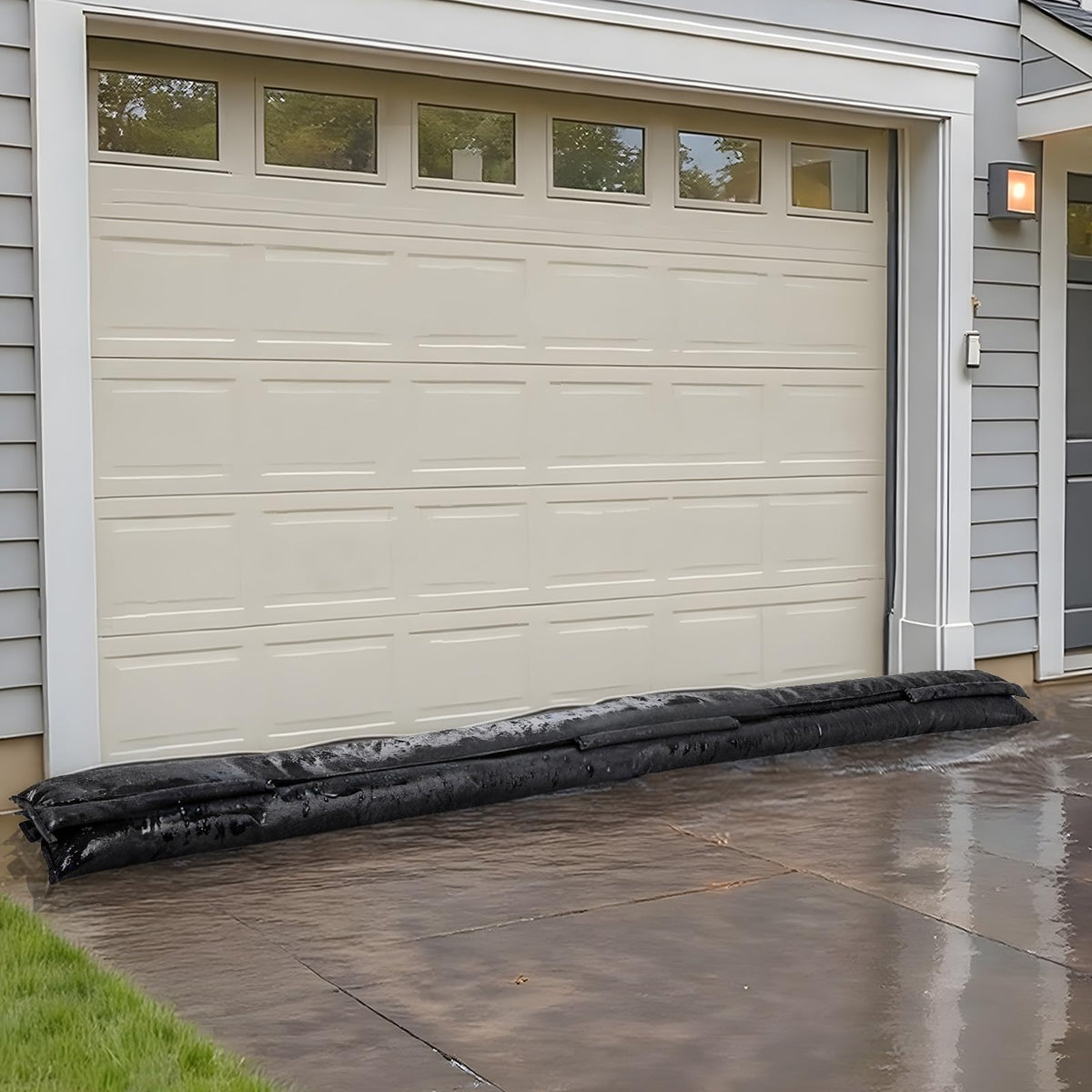 VEVOR Flood Barrier, 10-Pack, 5 × 0.7 ft Water-Activated Sandless Bags with Bucket