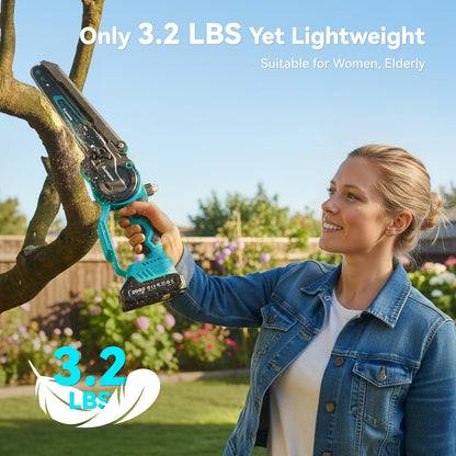 Mini Chainsaw Cordless, 8 Inch & 6 Inch Electric Chainsaw Battery Powered, 1000W Brushless Handheld Power Chain Saw with 2 Batteries, Small Tree Saw for Branch Trimming Wood Cutting