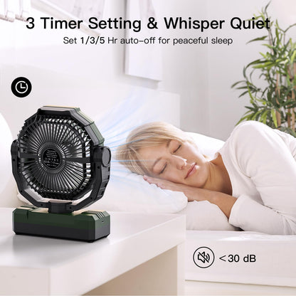 FRIZCOL 3-in-1 Camping Fan - Portable Fans Rechargeable - 24000mAh Battery Powered Fan with Light & Remote for Indoor, Outdoor, Tent, Travel, Fishing, Jobsite, Gifts for Men Dad Him - Orange