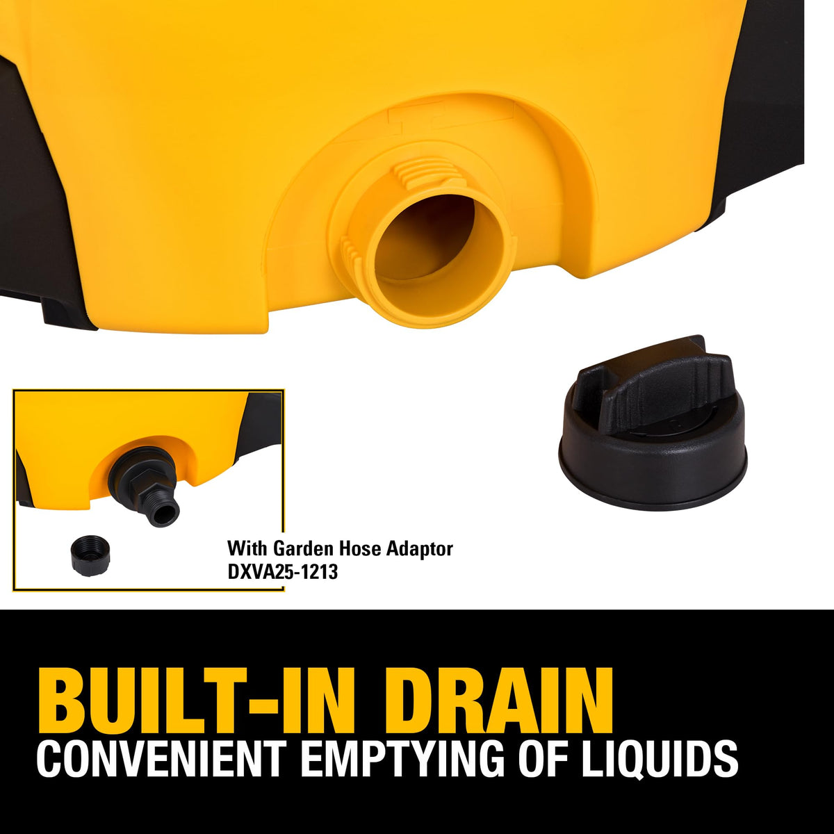 DEWALT DXV05P 5-Gallon Wet/Dry Vac, 4 Peak HP, 1-7/8-Inch Hose, Yellow