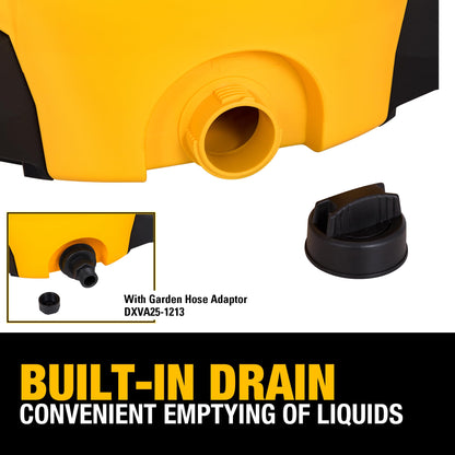 DEWALT DXV05P 5-Gallon Wet/Dry Vac, 4 Peak HP, 1-7/8-Inch Hose, Yellow