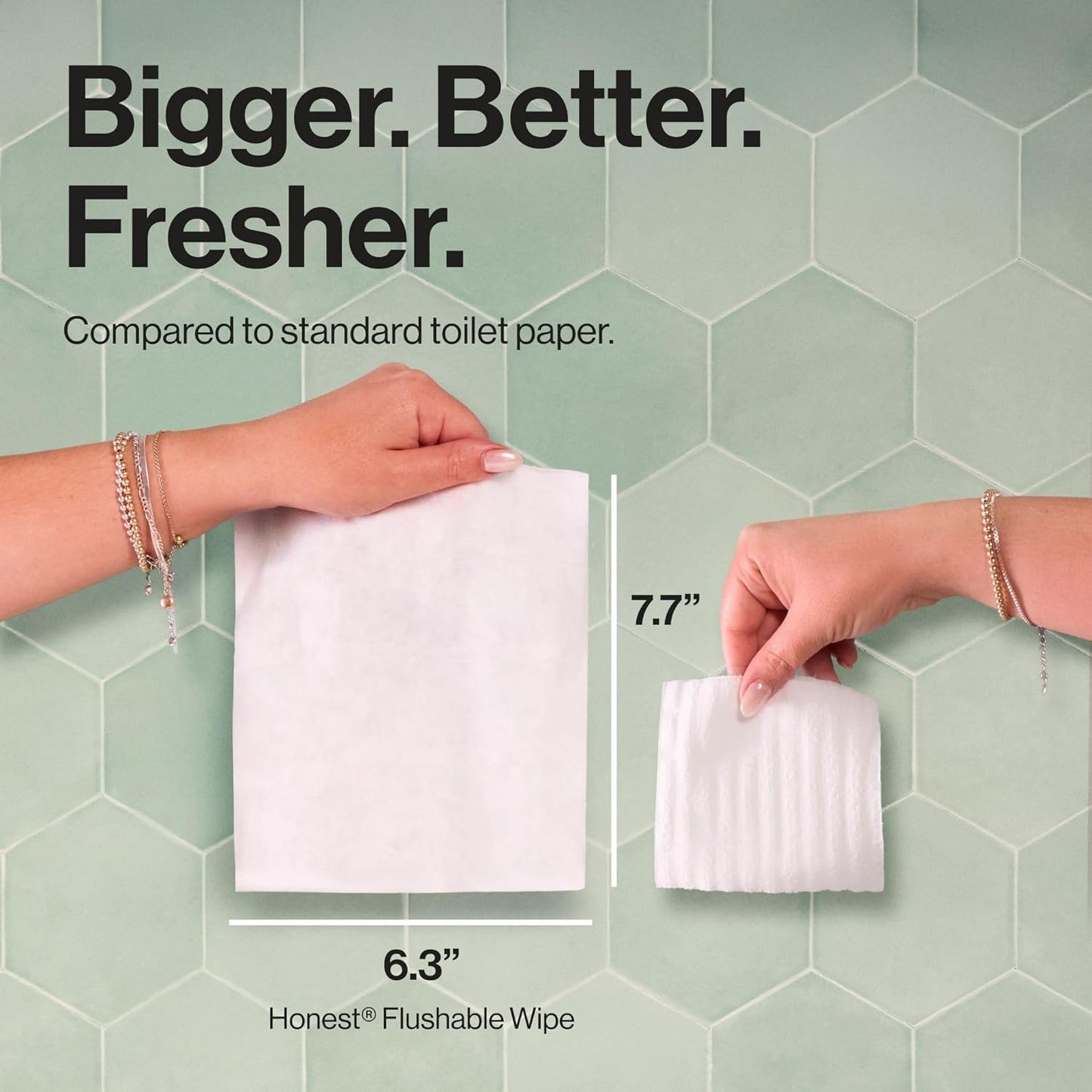 The Honest Company Hypoallergenic Flushable Wipes for Sensitive Skin, Gilded Wings, 42 Count