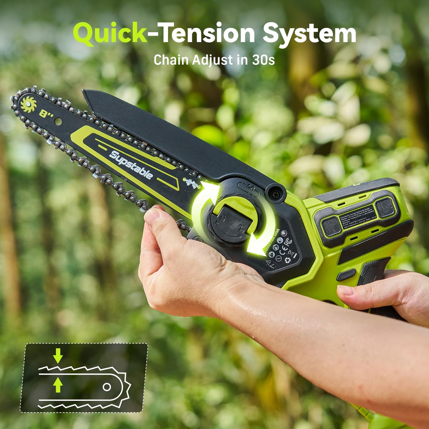 Mini Chainsaw Cordless, 8 Inch & 6 Inch Electric Chainsaw Battery Powered, 1000W Brushless Handheld Power Chain Saw with 2 Batteries, Small Tree Saw for Branch Trimming Wood Cutting
