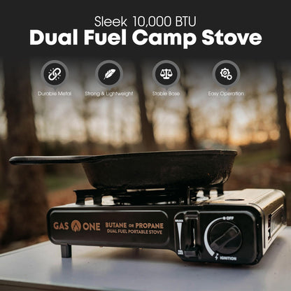 GasOne GS-3400P Dual-Fuel Propane/Butane Camping Stove with Carrying Case