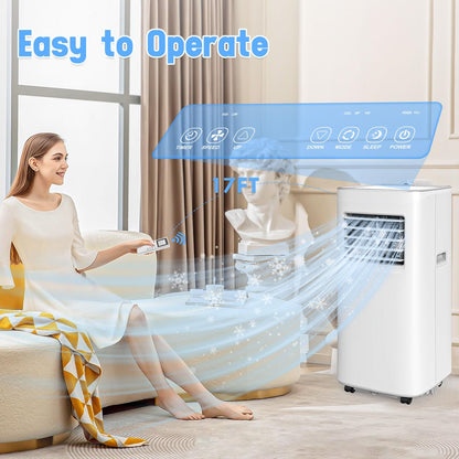Portable Air Conditioner, 3-in-1 8500 BTU AC Unit with Fan & Dehumidifier – Quiet Cooling for Bedroom, Home Office up to 450 sq.ft, Includes Complete Window Mount Kit