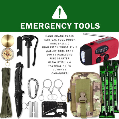 EVERLIT 72-Hour Emergency Bug Out Bag Survival Kit for Earthquakes, Hurricanes & Floods