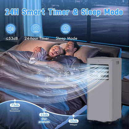 Portable Air Conditioner, 3-in-1 8500 BTU AC Unit with Fan & Dehumidifier – Quiet Cooling for Bedroom, Home Office up to 450 sq.ft, Includes Complete Window Mount Kit