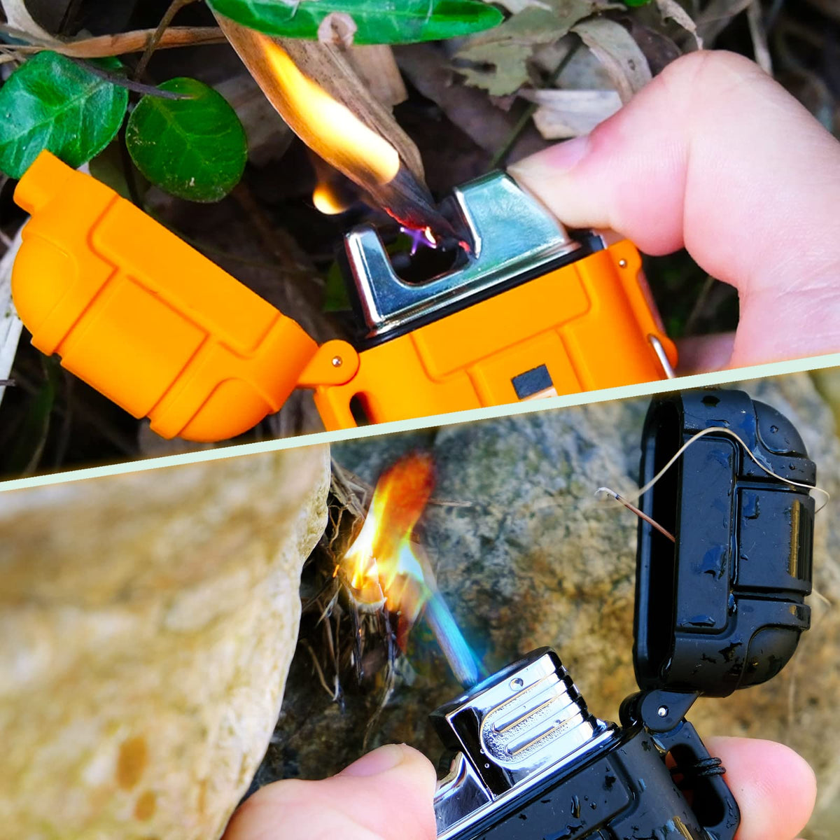 Laffizz Waterproof Outdoor Lighter, Dual Arc or Butane Torch