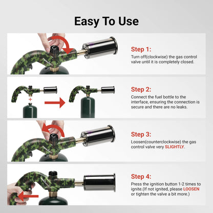 ThermoMaven Propane Torch Gun, One-Touch Max Fire Flame Thrower, Silver