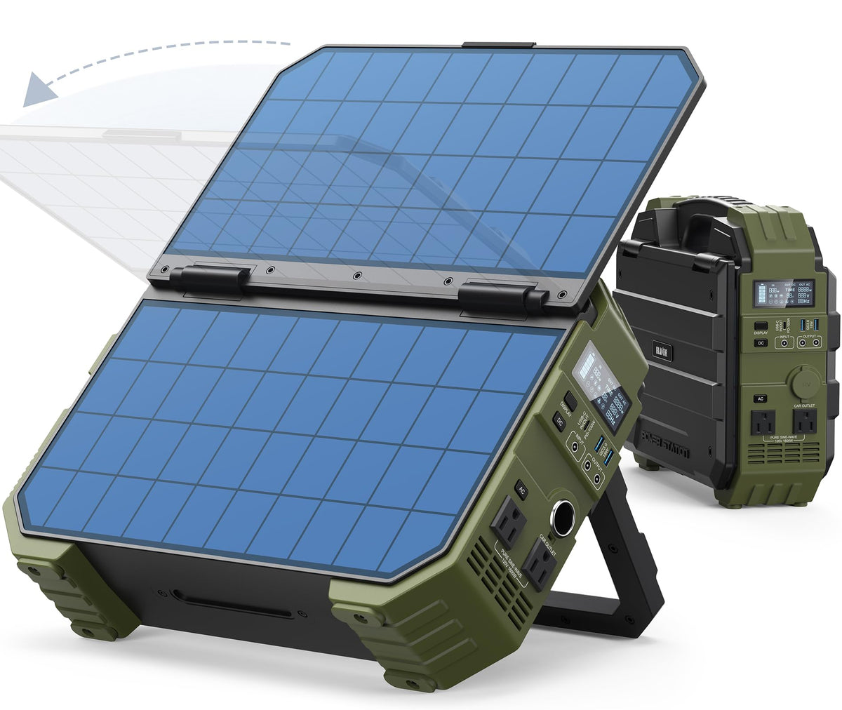 BLAVOR 1600W Solar Generator, 1024Wh Power Station with Built-In 40W Panel