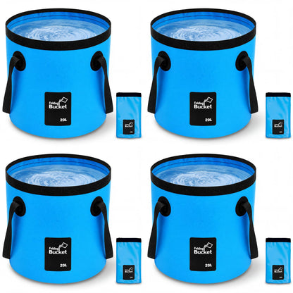 3 Gallon 4 Pack Collapsible Bucket, Foldable Water Bucket with Handles, Portable Camping Buckets for Fishing, Hiking, Cleaning, Outdoor & Travel Use (Multicolor)