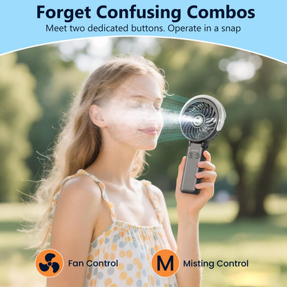 HandFan 5200mAh Rechargeable Handheld Misting Fan, Portable Mister, Royal Blue
