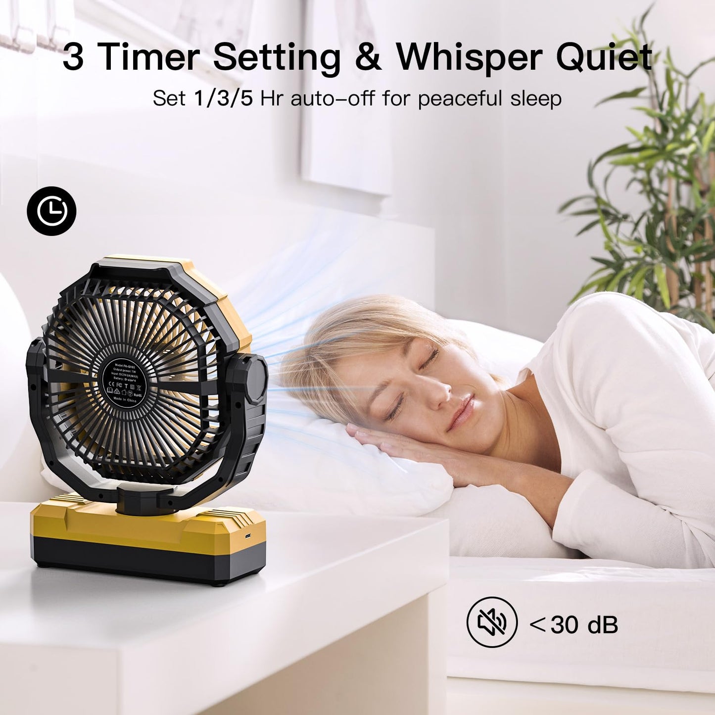 FRIZCOL 3-in-1 Camping Fan - Portable Fans Rechargeable - 24000mAh Battery Powered Fan with Light & Remote for Indoor, Outdoor, Tent, Travel, Fishing, Jobsite, Gifts for Men Dad Him - Orange