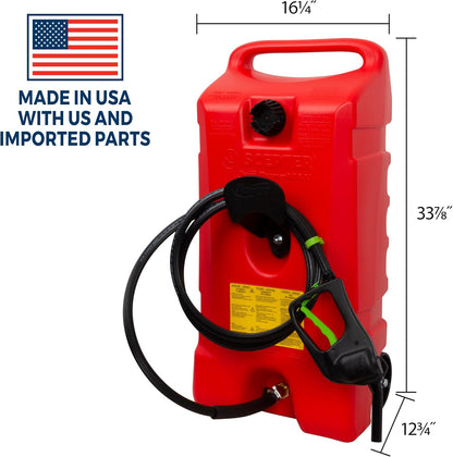 Scepter Duramax Flo ’N Go 14 Gallon Gas Caddy, 53 Liter Fuel Tank, Red