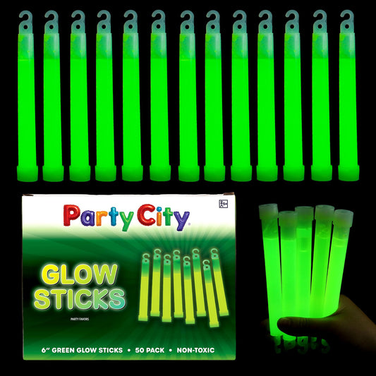 Party City Multicolor Glow Sticks Bulk Pack 6”- 12pk Glow in the Dark Sticks for Kids, Waterproof Camping Survival Ultra Bright Emergency Light Stick with String, Neon Glowsticks Party Supplies Favors