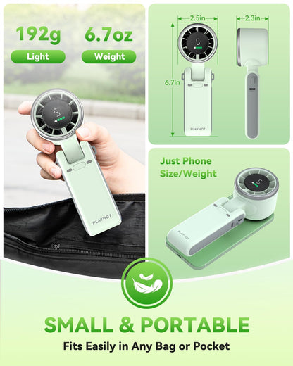 PlayHot Portable Handheld Turbo Fan, Travel Essentials, Gifts for Women/Men