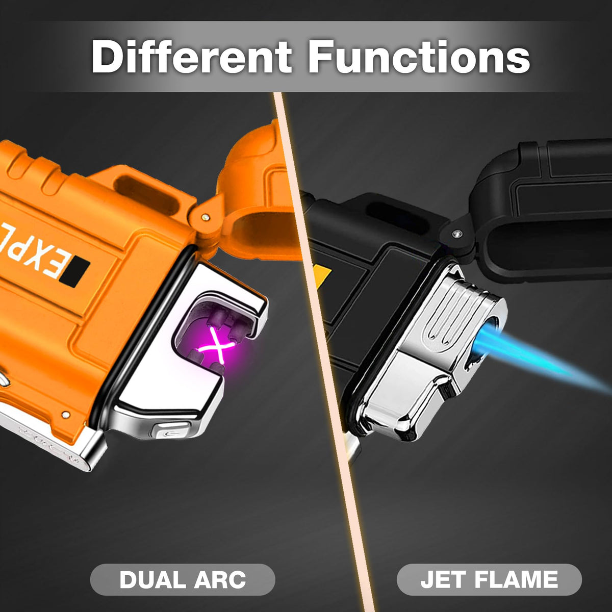 Laffizz Waterproof Outdoor Lighter, Dual Arc or Butane Torch