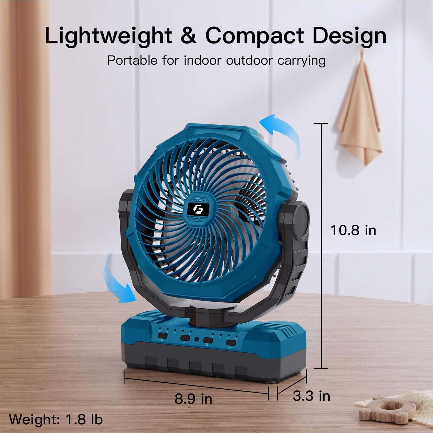 FRIZCOL 3-in-1 Camping Fan - Portable Fans Rechargeable - 24000mAh Battery Powered Fan with Light & Remote for Indoor, Outdoor, Tent, Travel, Fishing, Jobsite, Gifts for Men Dad Him - Orange