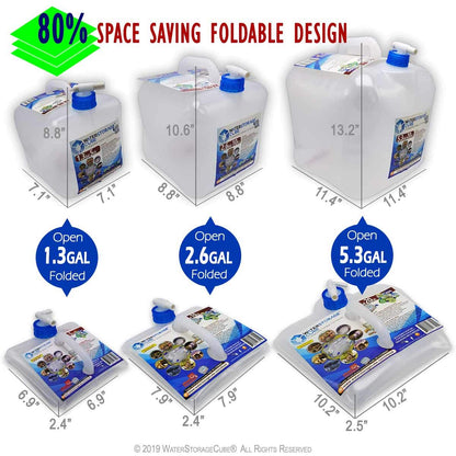 WaterStorageCube Collapsible Water Container with Spigot (5.3 Gal (2-Pack))