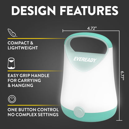 Eveready LED Camping Lantern X-250, 2-Pack, Water-Resistant, 100-Hour Runtime