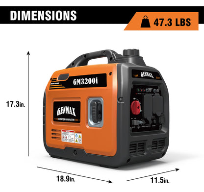 GENMAX Generator，EPA Compliant, Eco-Mode Feature, Ultra Lightweight for Backup Home Use & Camping