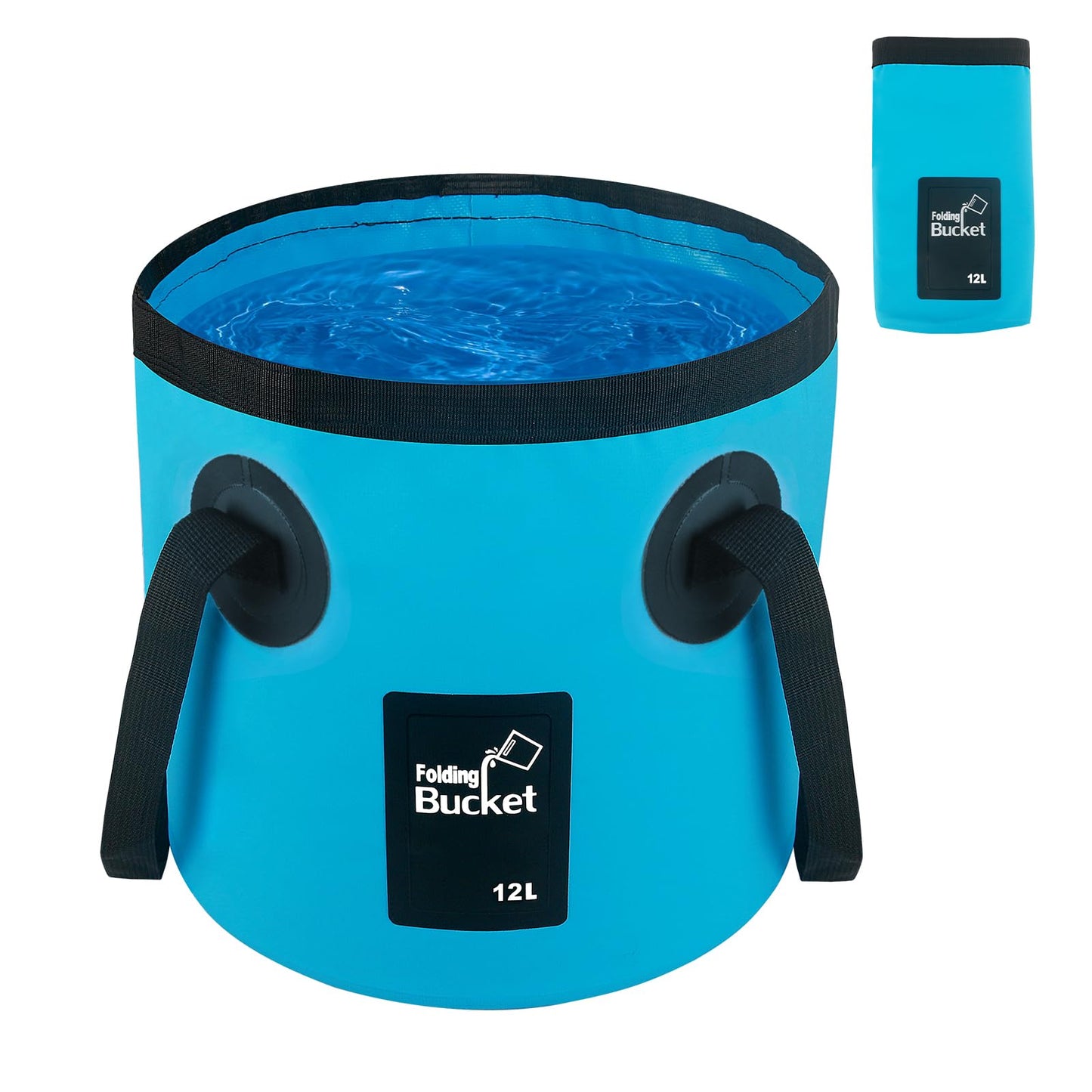 5 Gallon Collapsible Bucket with Handle, Car Wash Bucket Foldable Water Storage Container for Camping Fishing Beach Gardening, Portable Laundry Wash Basin for RV Cleaning Supplies Swamp Emergency Prep