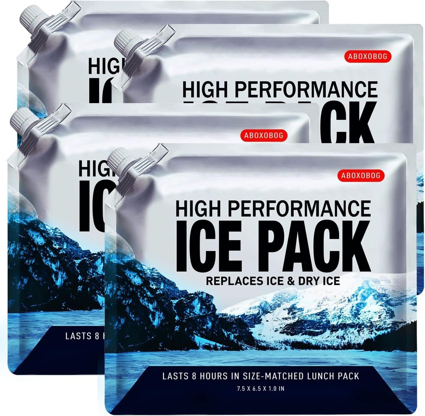 Reusable Ice Packs for Coolers Long Lasting Gel Freezer Packs for Lunch Bags Cooler Backpack Lunch Box for Camping & Picnics (9.8"x9.8"x4P)