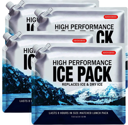 Reusable Ice Packs for Coolers Long Lasting Gel Freezer Packs for Lunch Bags Cooler Backpack Lunch Box for Camping & Picnics (9.8"x9.8"x4P)