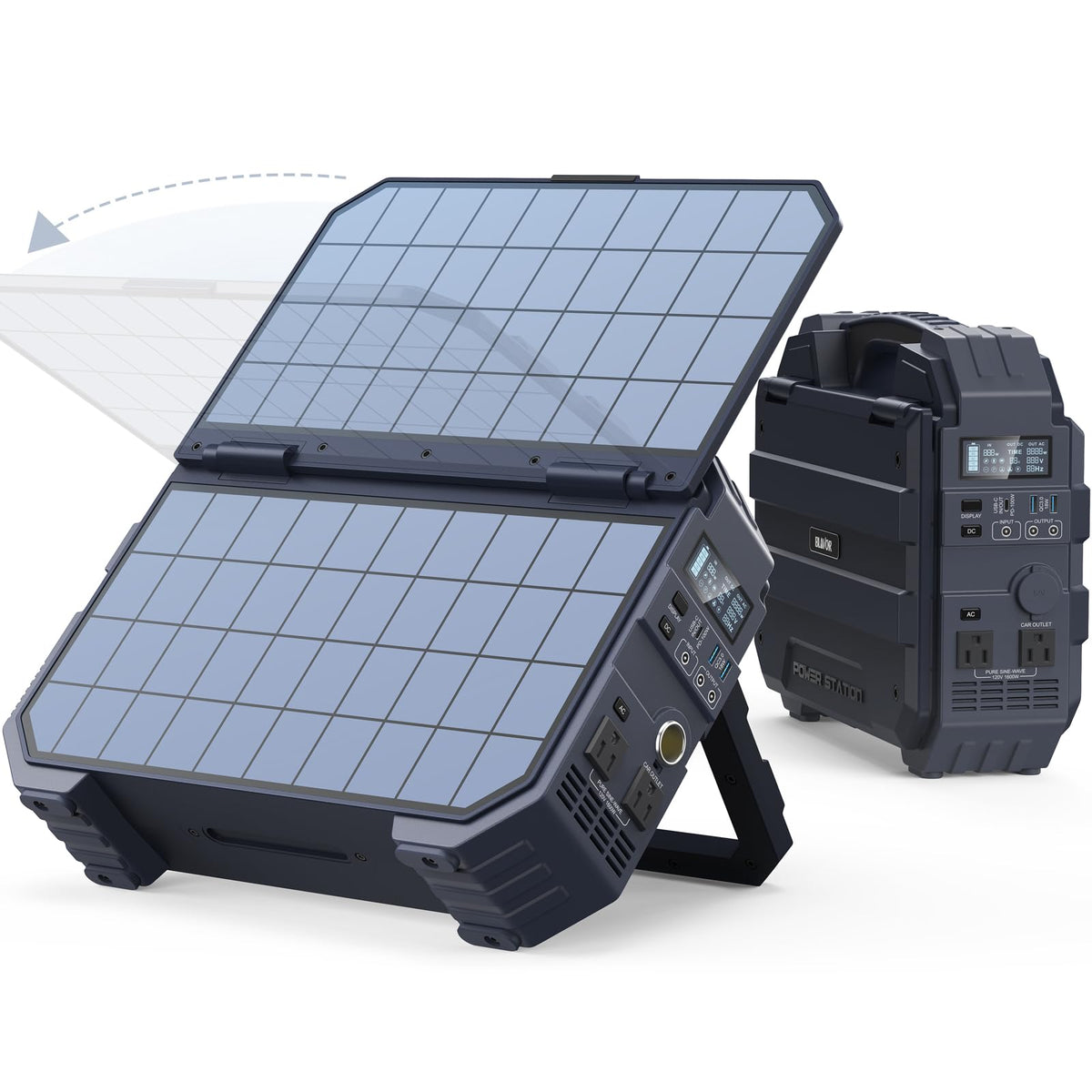 BLAVOR 1600W Solar Generator, 1024Wh Power Station with Built-In 40W Panel