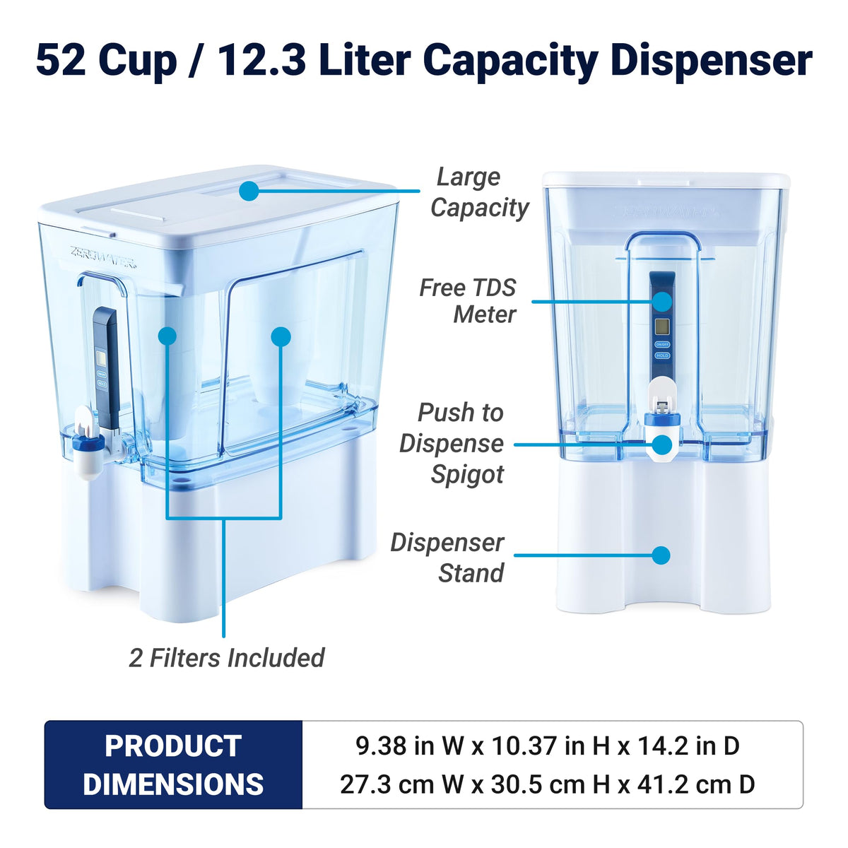 ZeroWater 10-Cup Pitcher Water Filter Removes PFOA/PFAS