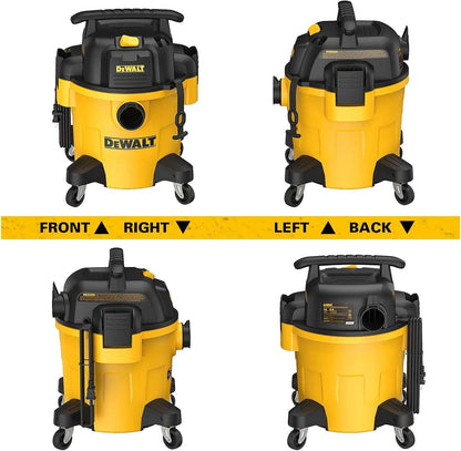 DEWALT DXV05P 5-Gallon Wet/Dry Vac, 4 Peak HP, 1-7/8-Inch Hose, Yellow