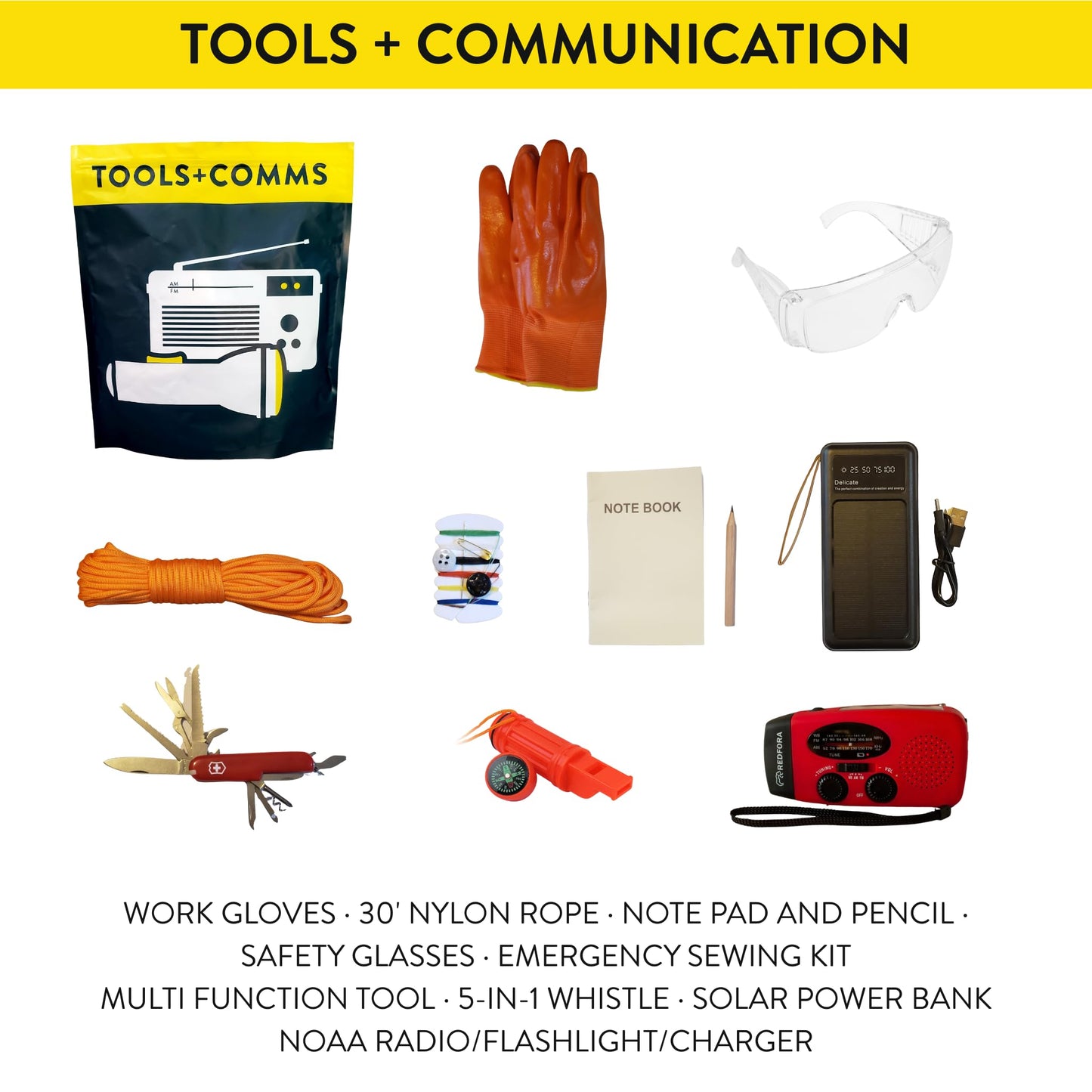 Complete Earthquake Bag - 3 Day Emergency kit for Earthquakes, Hurricanes, Wildfires, Floods + Other disasters