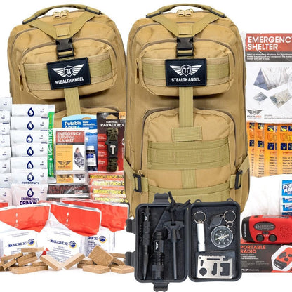 Stealth Angel Survival - 72 Hour Family Emergency Kit - 1-5 Person Survival Bag for Earthquakes, Hurricanes, and Other Natural Disasters