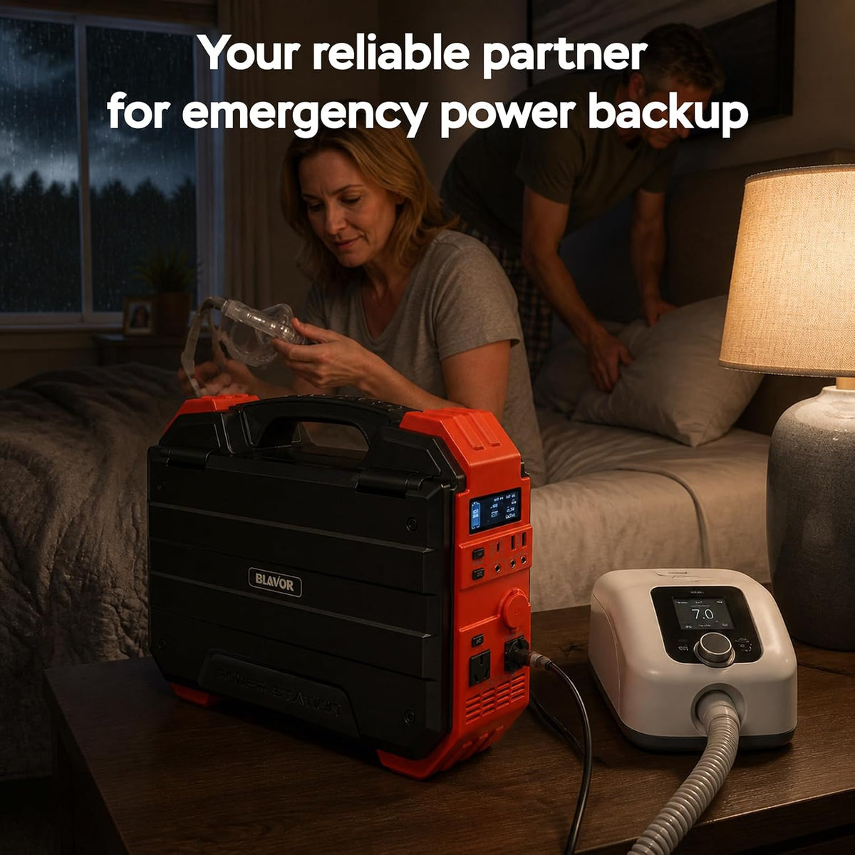 BLAVOR 1600W Solar Generator, 1024Wh Power Station with Built-In 40W Panel
