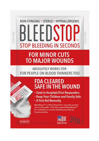 BleedStop First-Aid Powder, 4 × 15 g Pouches