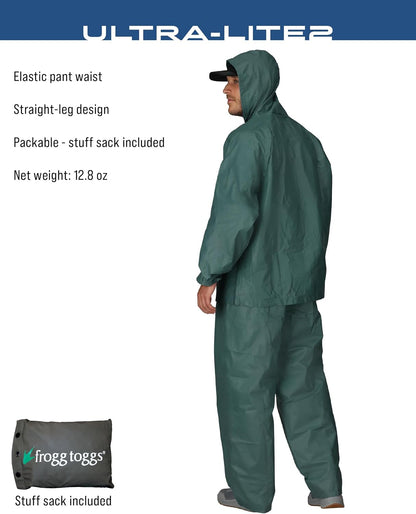 FROGG TOGGS Men’s Ultra-Lite2 Rain Suit, Waterproof Raincoat and Pant Set