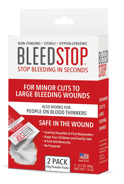 BleedStop First-Aid Powder, 4 × 15 g Pouches