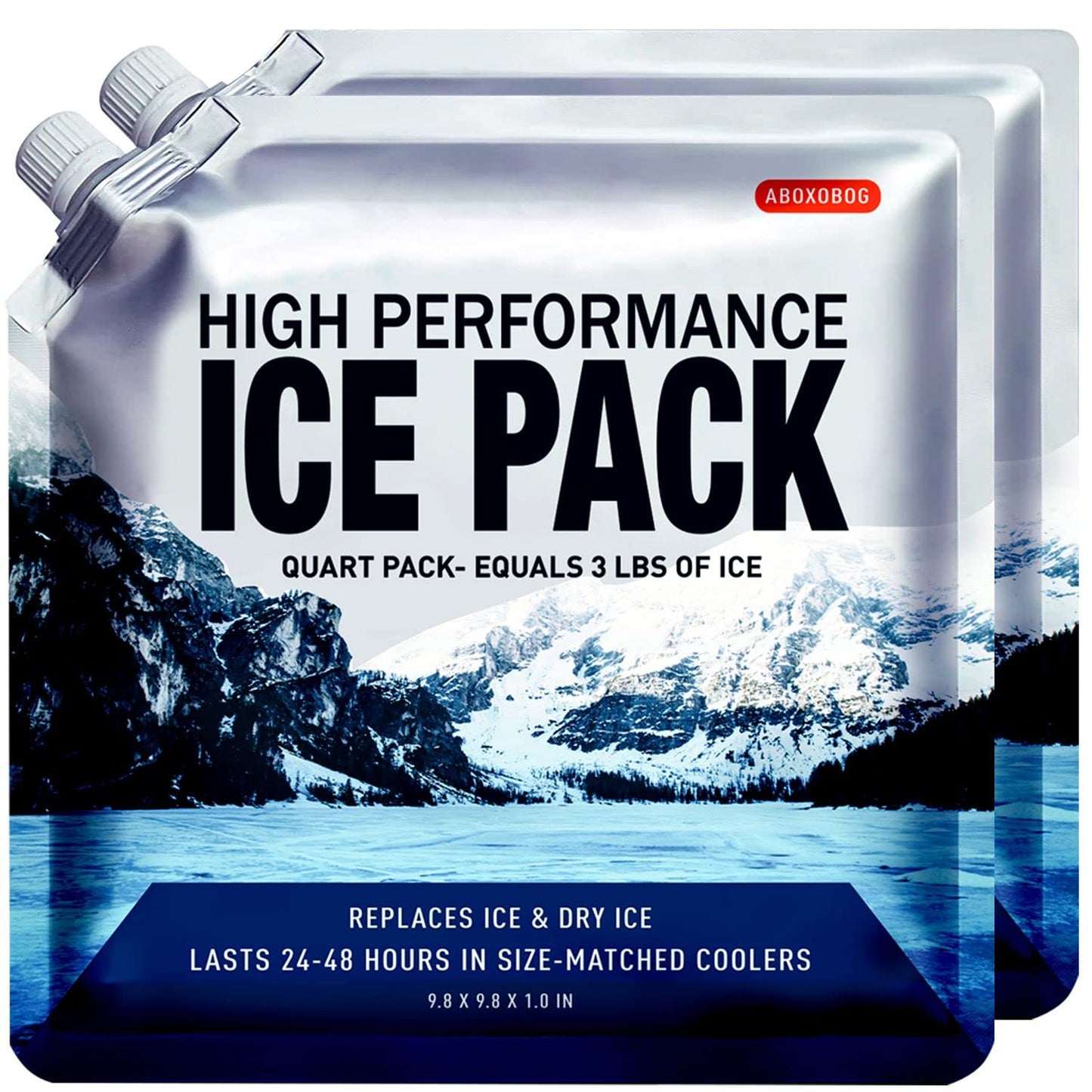 Reusable Ice Packs for Coolers Long Lasting Gel Freezer Packs for Lunch Bags Cooler Backpack Lunch Box for Camping & Picnics (9.8"x9.8"x4P)