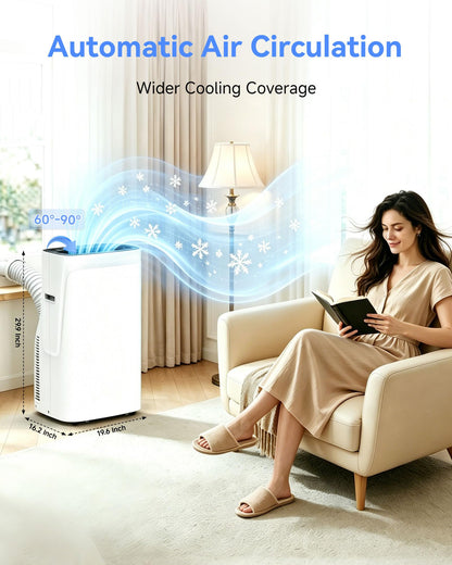 Portable Air Conditioner, 3-in-1 8500 BTU AC Unit with Fan & Dehumidifier – Quiet Cooling for Bedroom, Home Office up to 450 sq.ft, Includes Complete Window Mount Kit