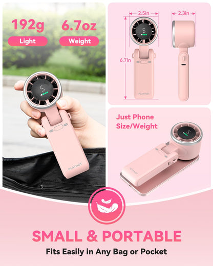 PlayHot Portable Handheld Turbo Fan, Travel Essentials, Gifts for Women/Men