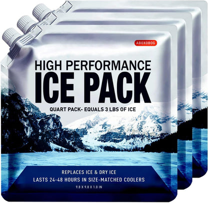 Reusable Ice Packs for Coolers Long Lasting Gel Freezer Packs for Lunch Bags Cooler Backpack Lunch Box for Camping & Picnics (9.8"x9.8"x4P)