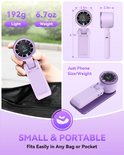 PlayHot Portable Handheld Turbo Fan, Travel Essentials, Gifts for Women/Men