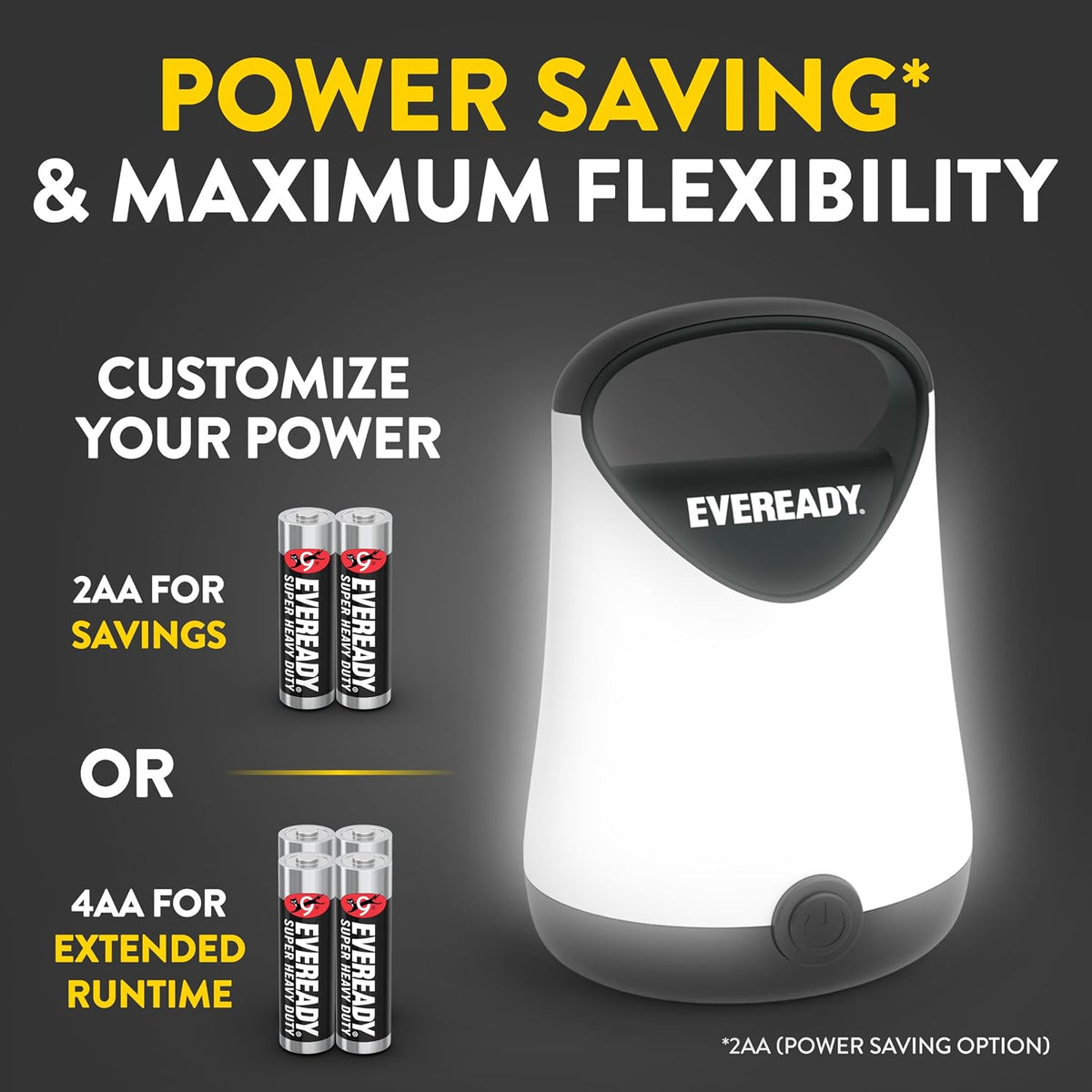 Eveready LED Camping Lantern X-250, 2-Pack, Water-Resistant, 100-Hour Runtime
